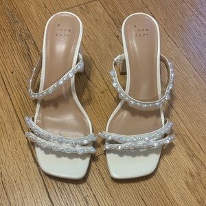 A New Day Cream Heels with Pearl Accents